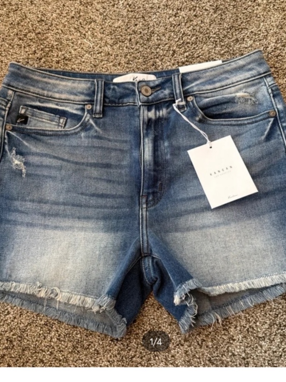 KanCan High Rise Jean Shorts Denim Shorts in Blue Large NWT